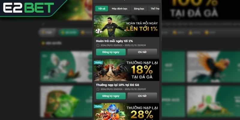 Điều khoản điều kiện liên quan đến khuyến mãi E2bet