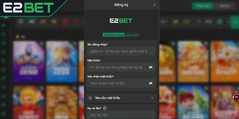 Đăng ký tài khoản thành viên E2BET là bước cơ bản đầu tiên